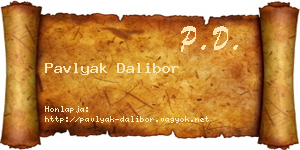 Pavlyak Dalibor névjegykártya
